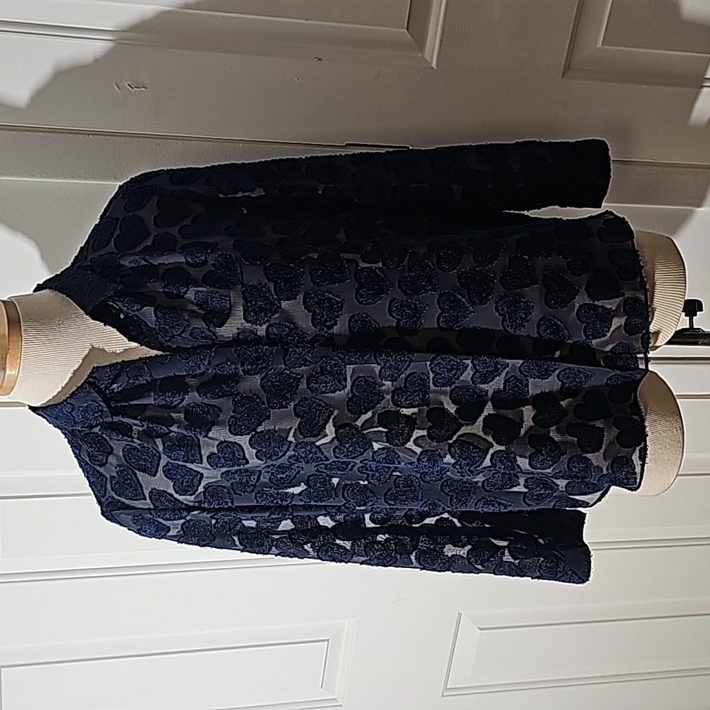 Nic & Xoe beautiful sheer blouse whith heart texture. Size small.